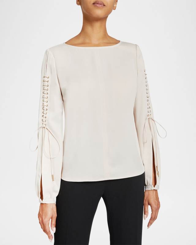 Livi Lace-Up Split Sleeve Top